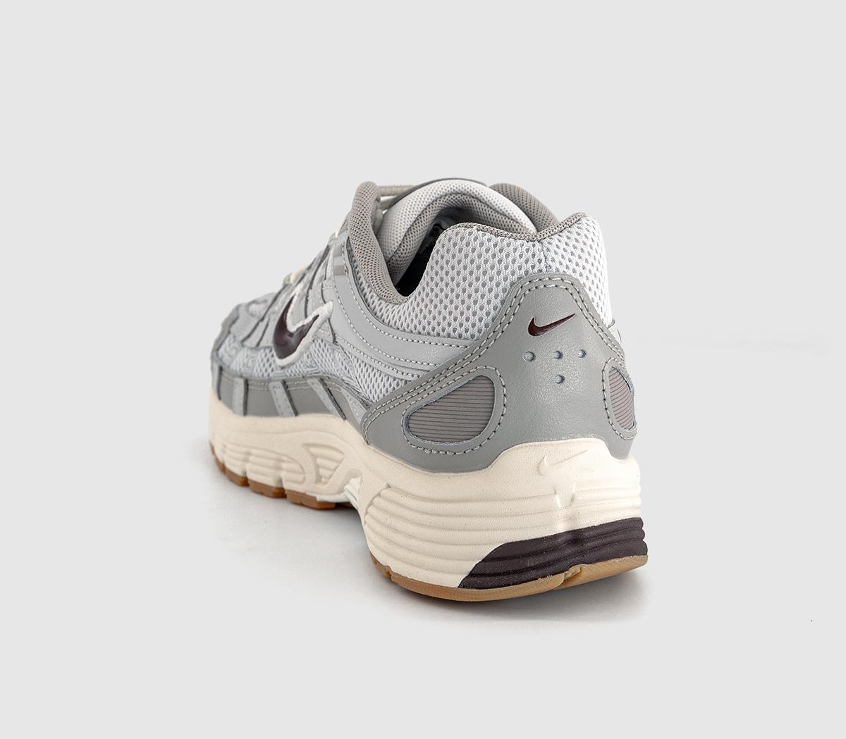 Nike P-6000 Trainers College Grey Burgundy Crush Vast Grey - Men's