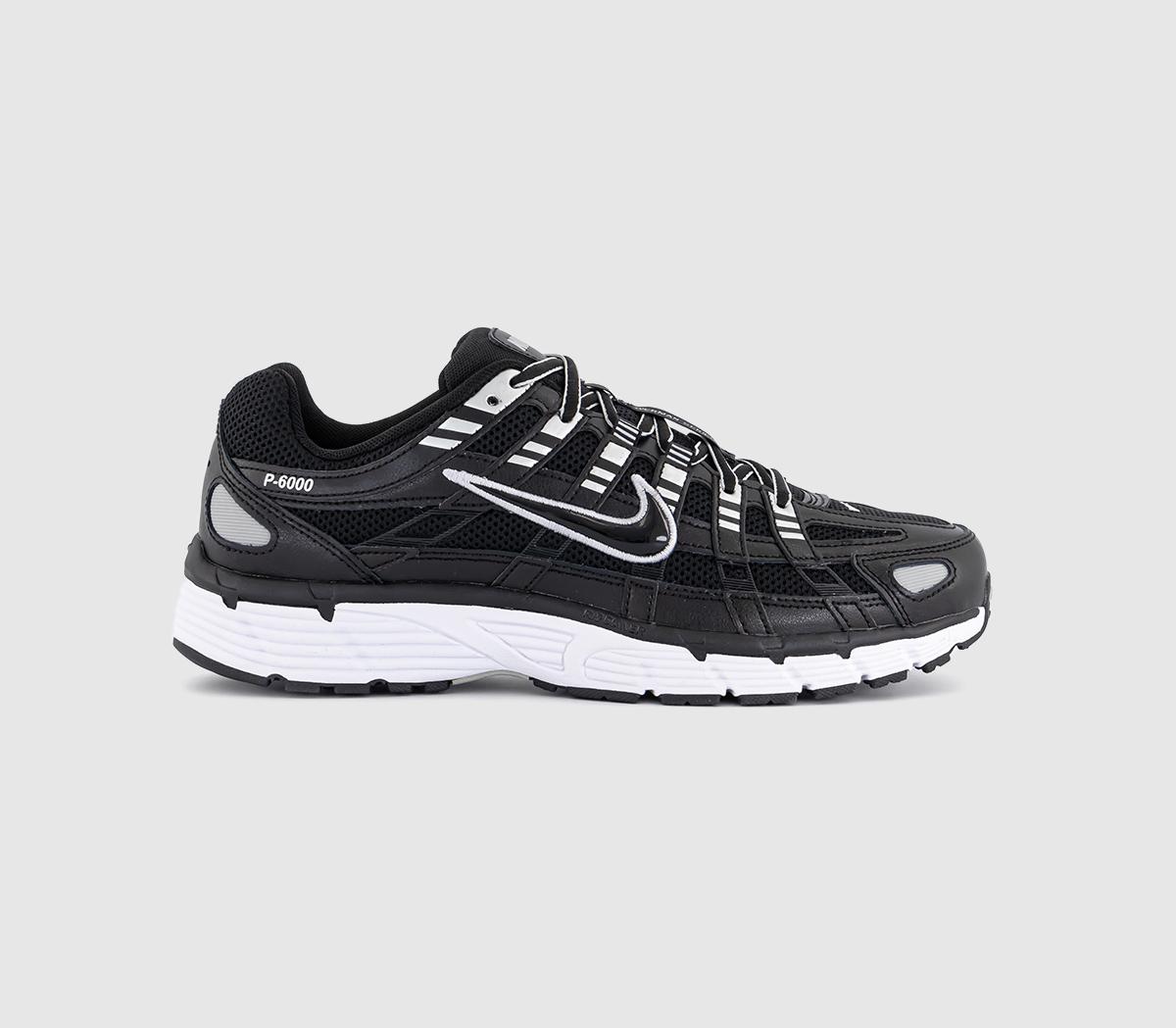 Nike Boys P-6000 Trainers Black Black White Metallic Silver, 4
