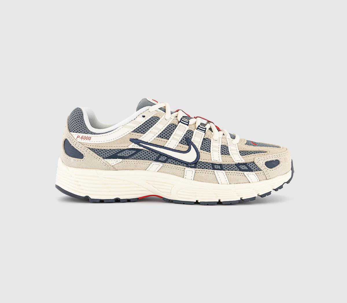 Nike P-6000 Trainers Light Khaki Pale Ivory Thunder Blue - Unisex Sports