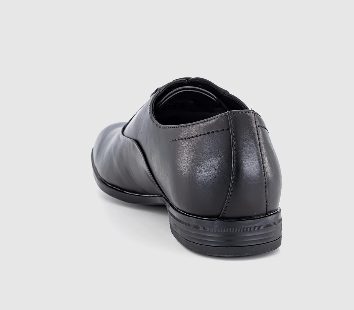 OFFICE Moreton Embossed Detail Oxford Shoes Black Leather - Men’s Smart ...
