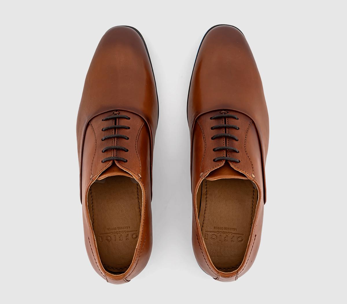 OFFICEMoreton Embossed Detail Oxford ShoesTan Leather