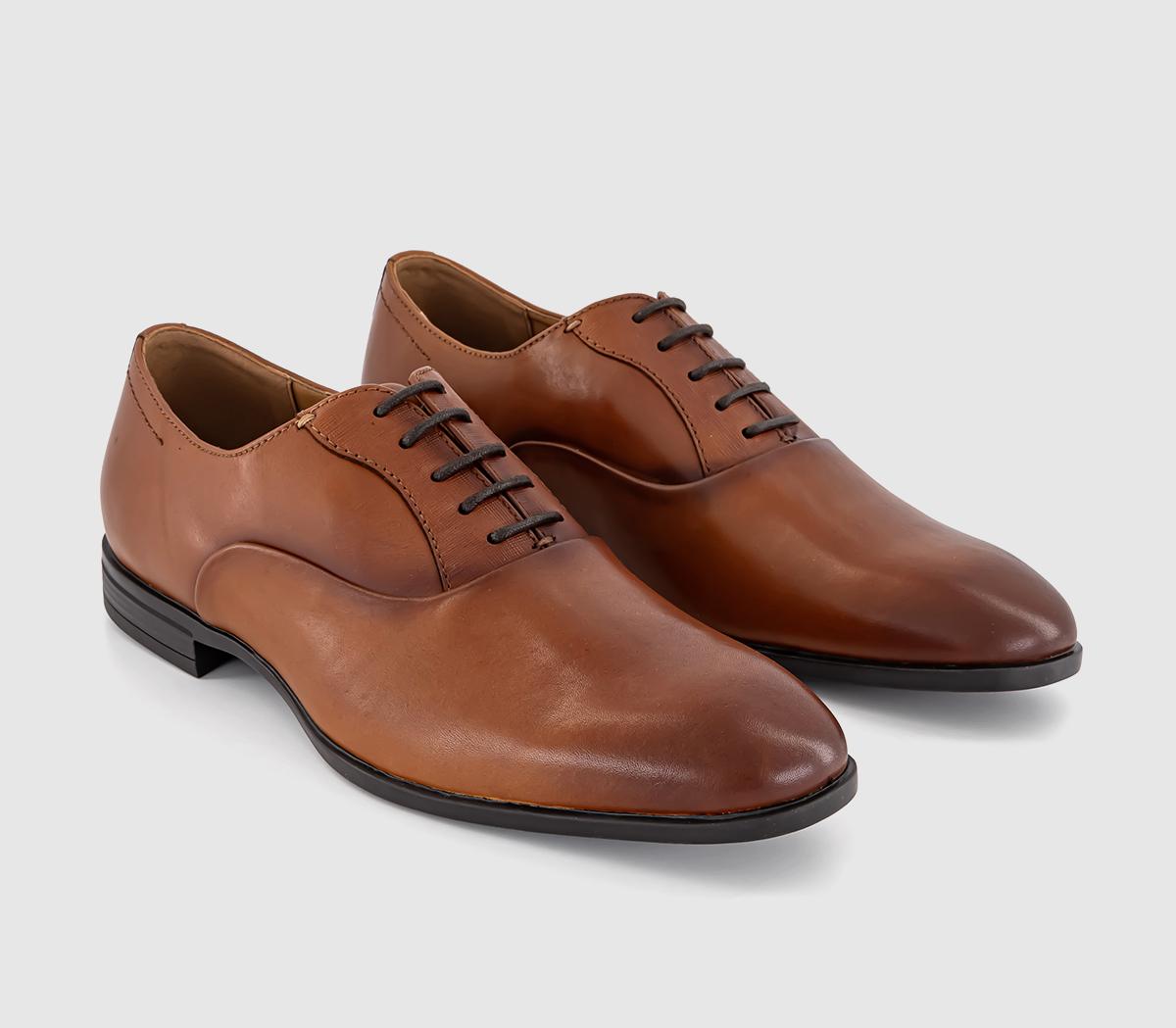 OFFICEMoreton Embossed Detail Oxford ShoesTan Leather