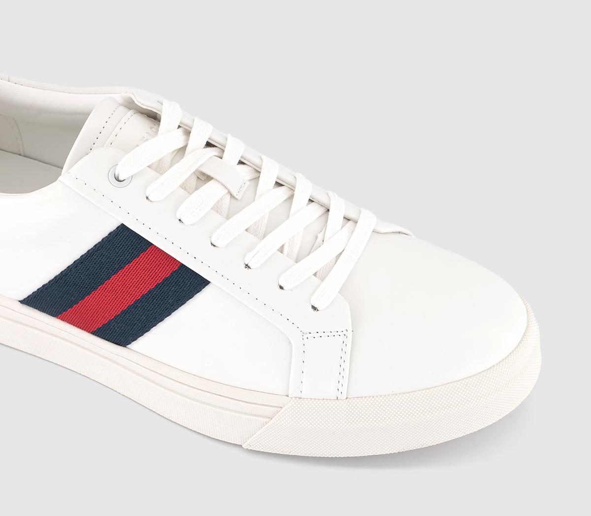 OFFICE College Side Stripe Trainers White - Men's Casual Shoes