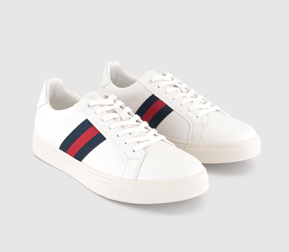 OFFICE College Side Stripe Trainers White - Men's Casual Shoes