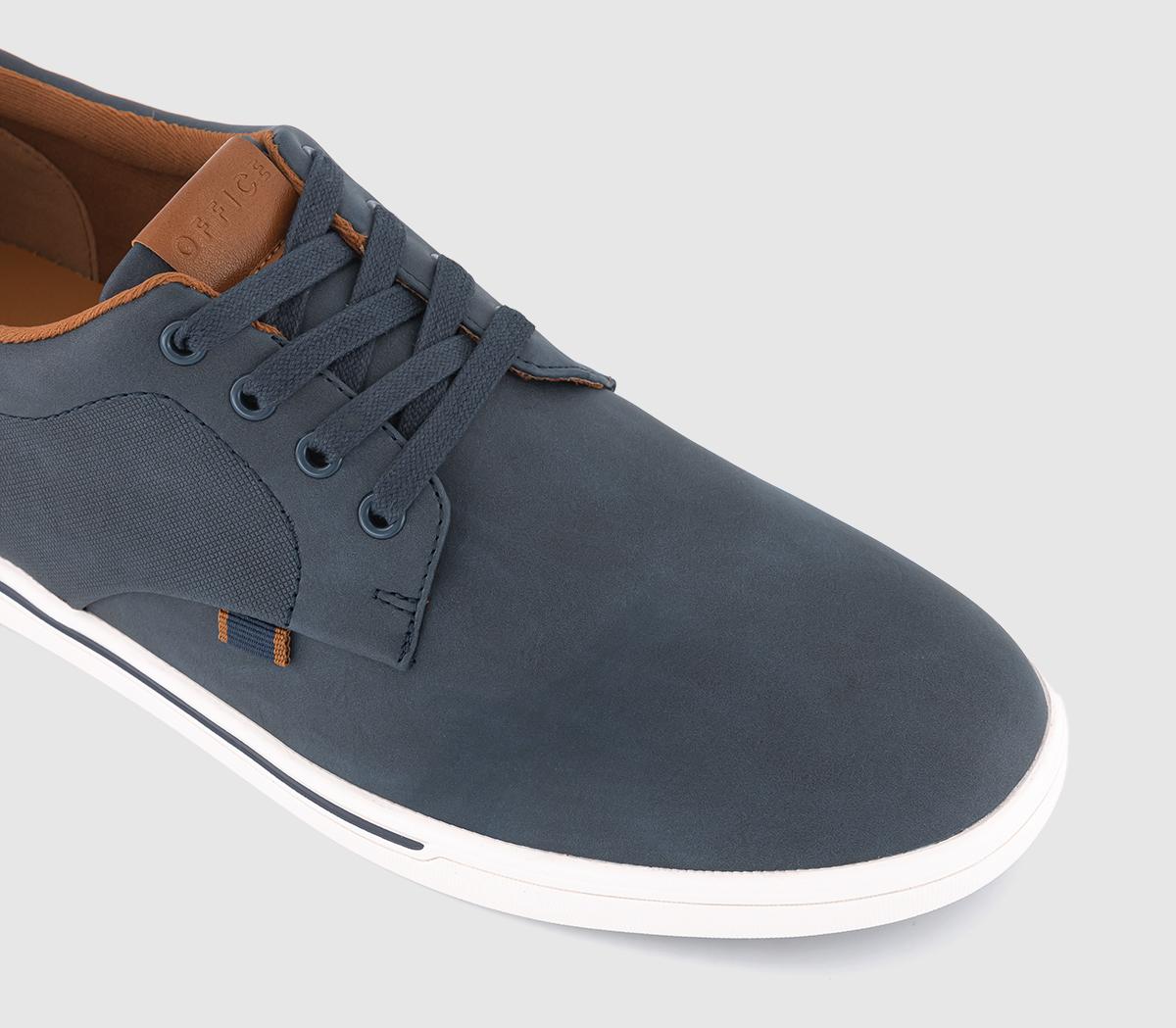 OFFICE Casey Perforated Lace Up Shoes Navy - Men's Casual Shoes