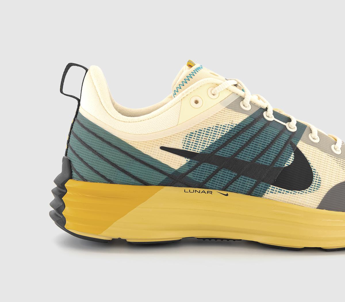 Nike Lunar Roam Trainers Alabaster Black Lemon Drop Green Abyss