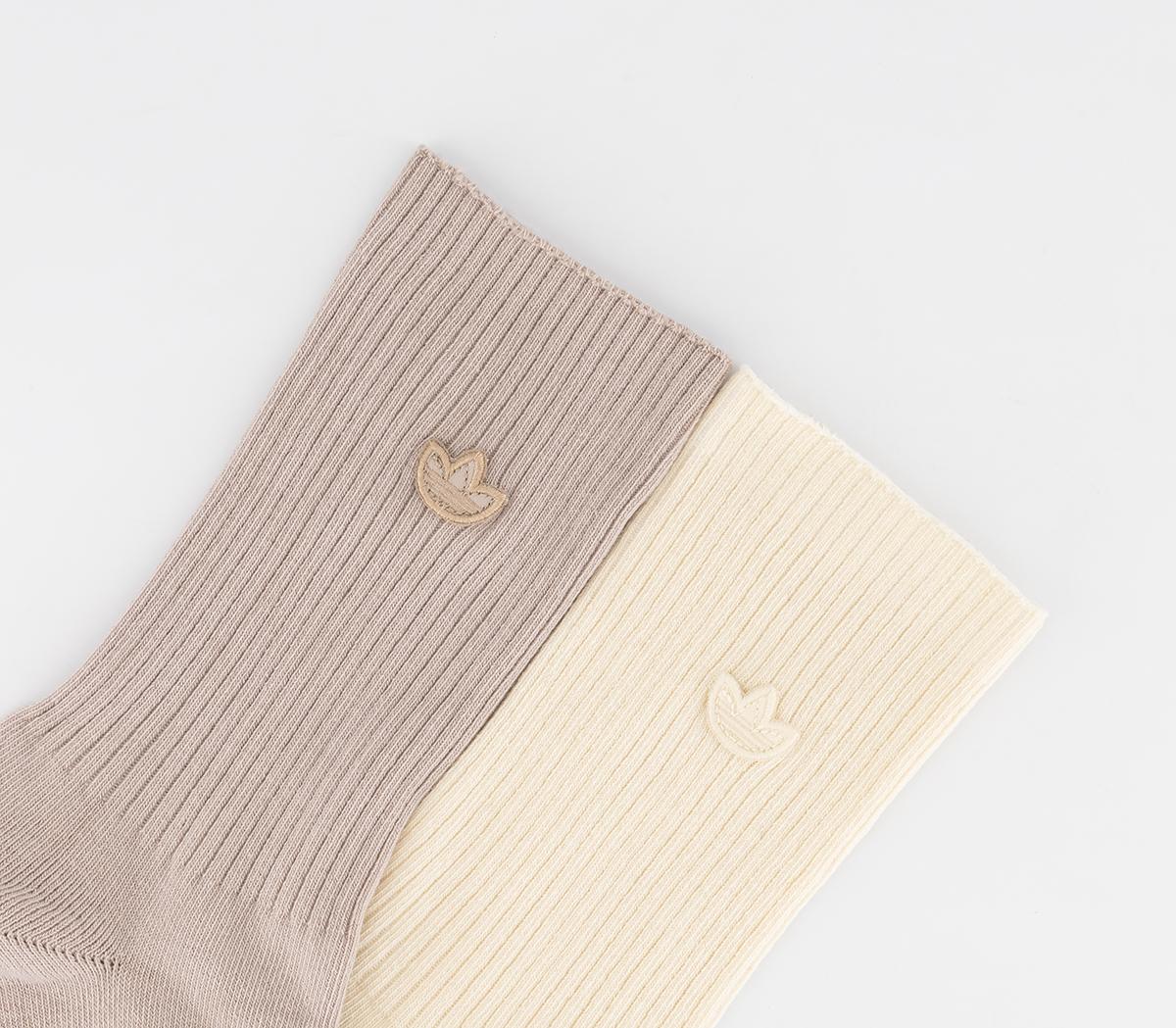 adidasEssential Crew Socks 2 PairsWonder Taupe Wonder White