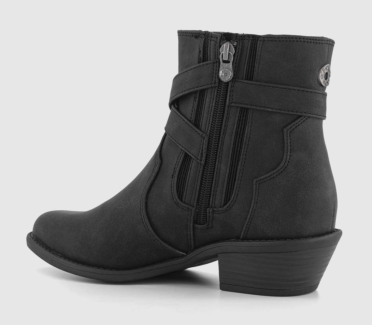 Blowfish Malibu Lyah Buckle Western Boots Black - Exclusive to OFFICE