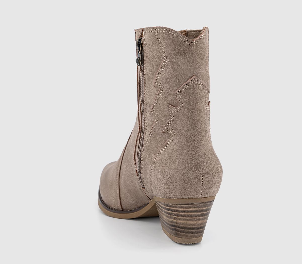 Blowfish Malibu Spangle Western Boots Taupe Vegan - Women's Ankle Boots