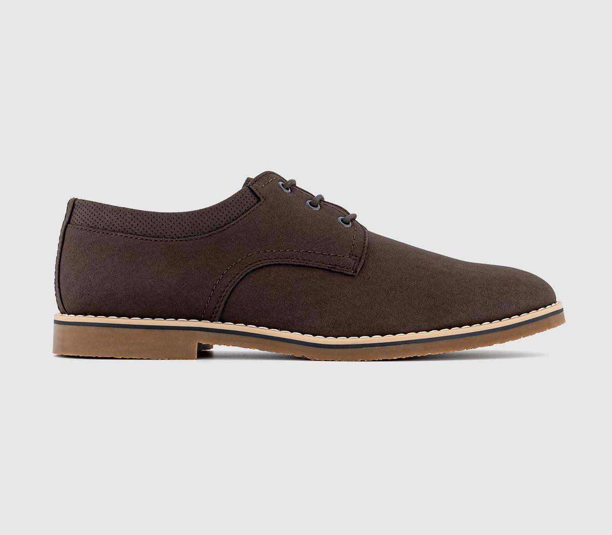 Chaldon Perf Collar Derby Shoes Brown