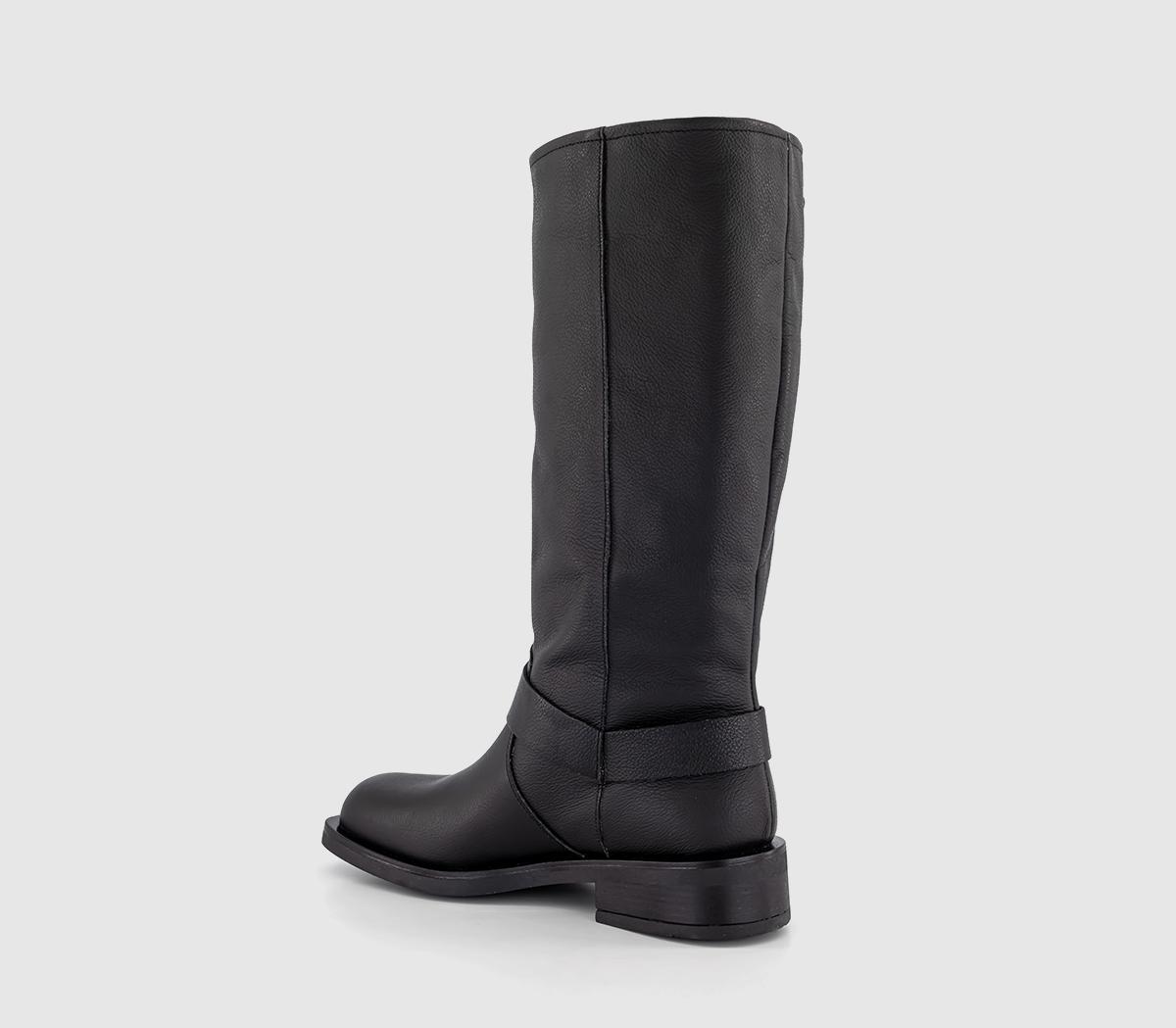 OFFICEKamden Harness Biker Knee BootsBlack Leather