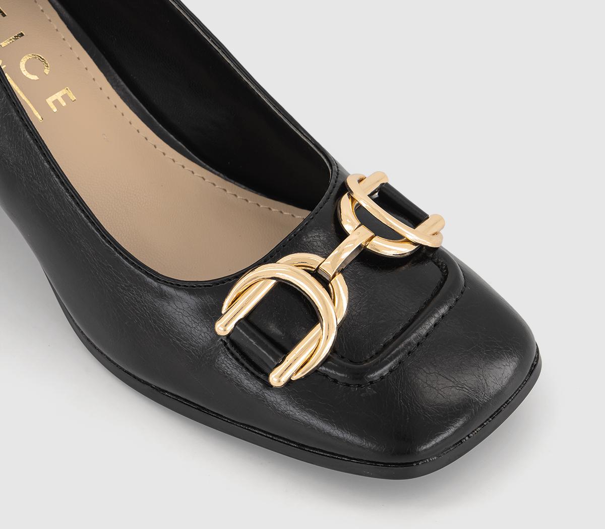 OFFICEMercer Square Toe Trim Court HeelsBlack