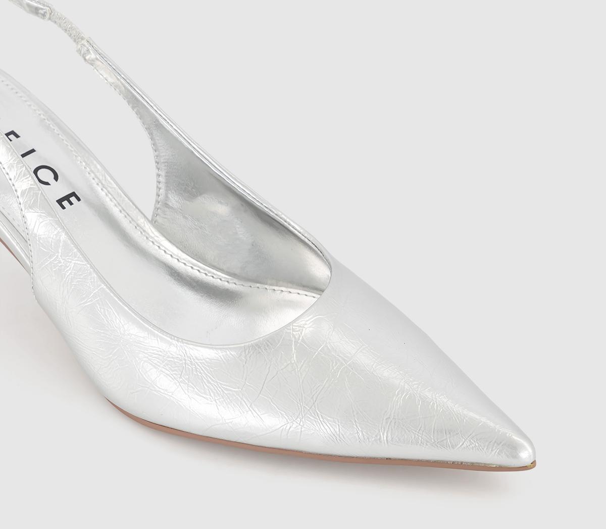 OFFICEMillionaire Point Court Kitten HeelsSilver