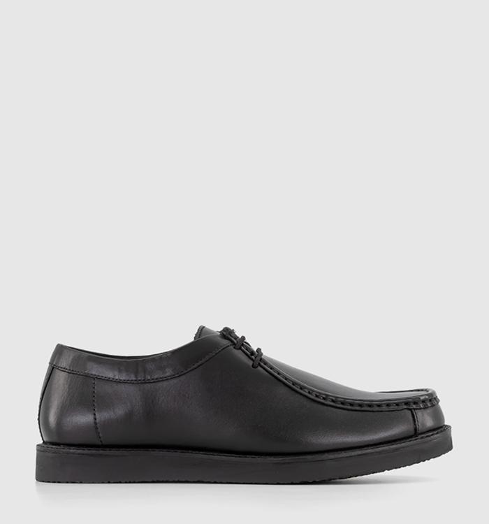 OFFICE Chelmsford Stitch Apron Shoes Black Leather