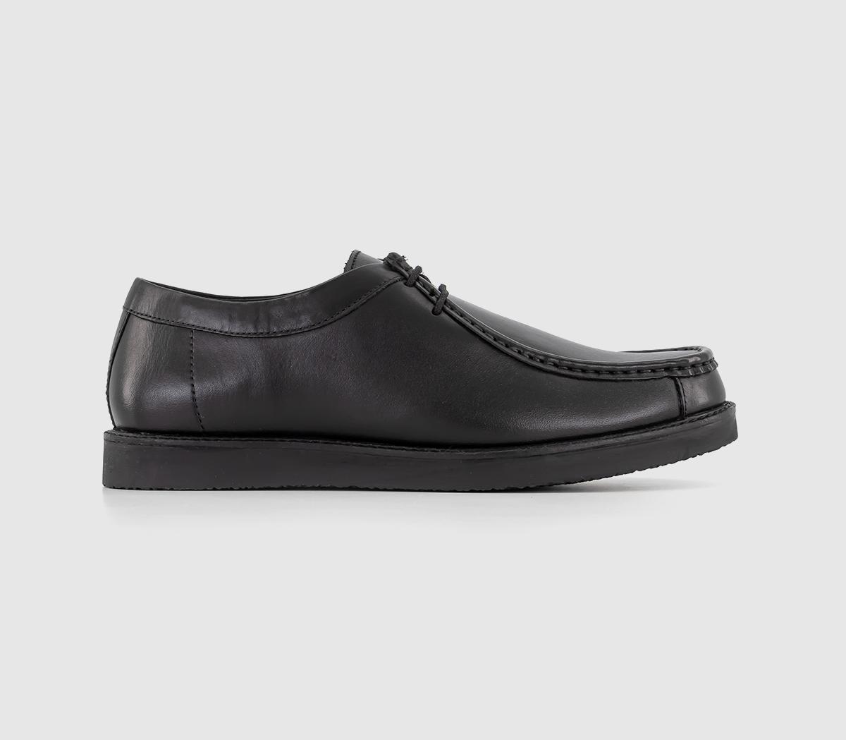 Chelmsford Stitch Apron Shoes Black Leather