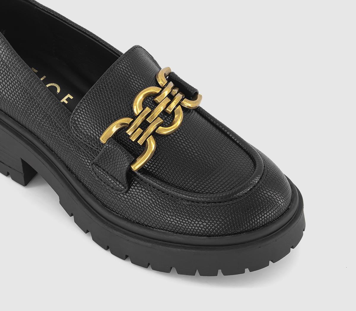 OFFICEFinding Metal Trim Chunky LoafersBlack