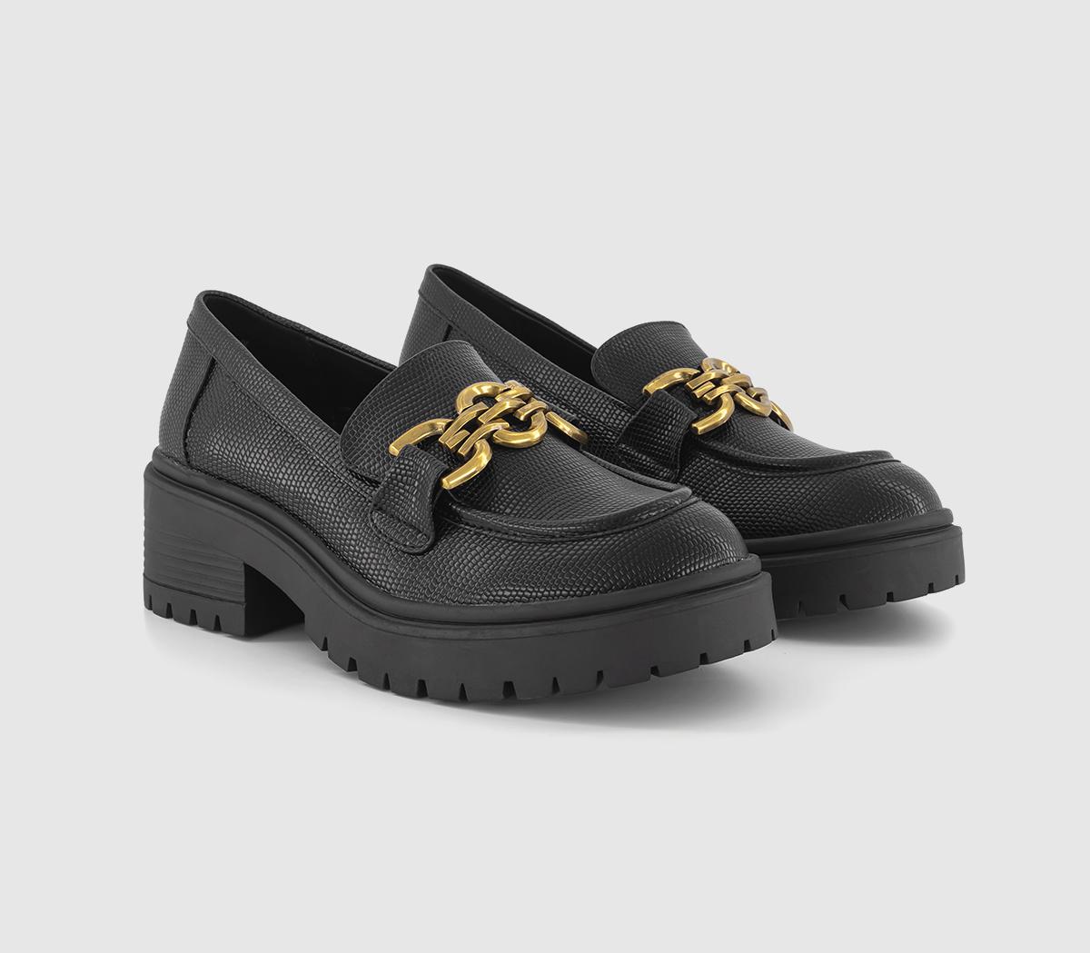 OFFICEFinding Metal Trim Chunky LoafersBlack