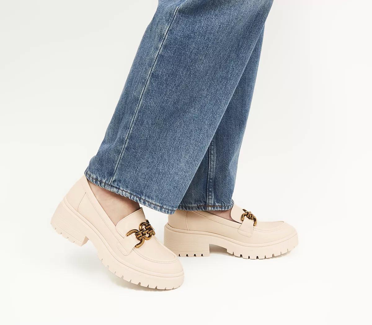 OFFICEFinding Metal Trim Chunky Loafers OFFICEFinding Metal Trim Chunky LoafersOff White