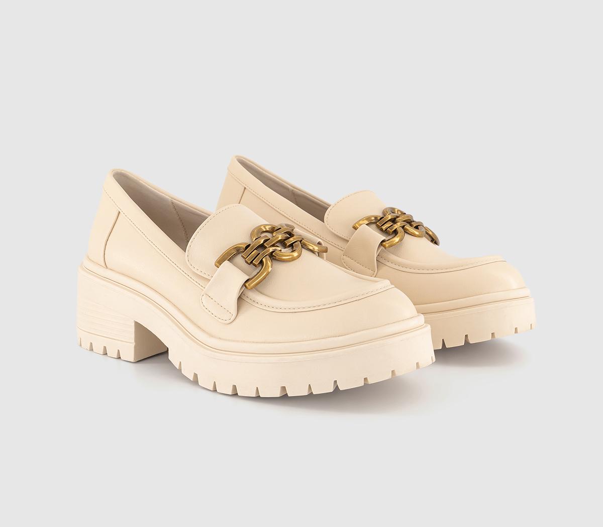 OFFICEFinding Metal Trim Chunky Loafers OFFICEFinding Metal Trim Chunky LoafersOff White