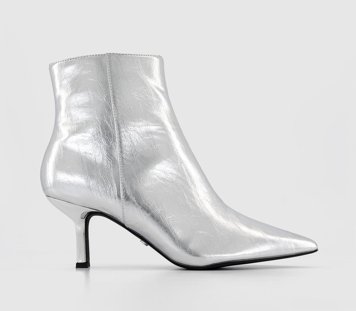 Ladies discount silver boots