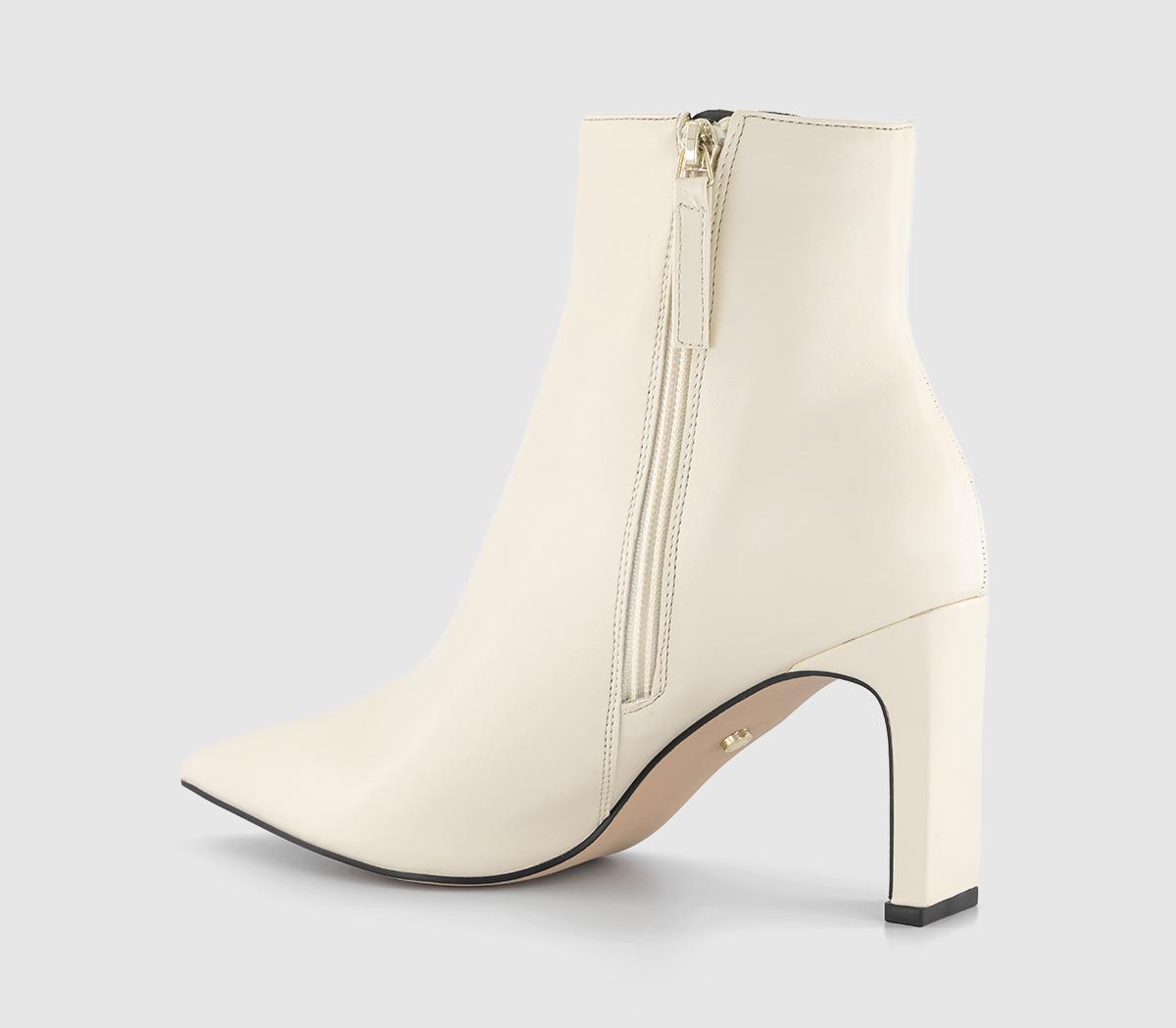 OFFICE Adele Slim Heel Ankle Boots Off White - Women's Ankle Boots