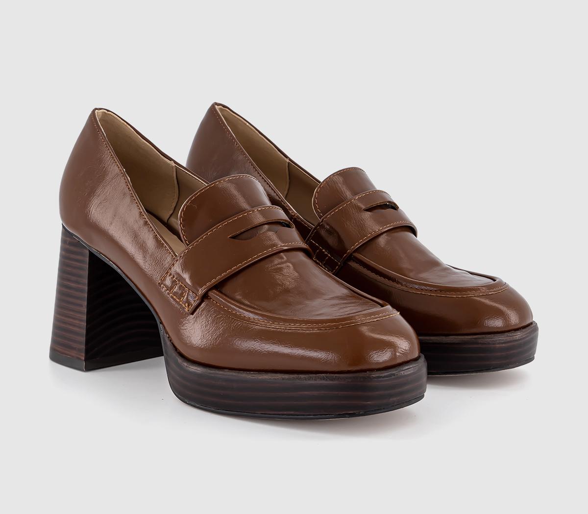 OFFICE Hennie Heeled Loafers Brown, 4