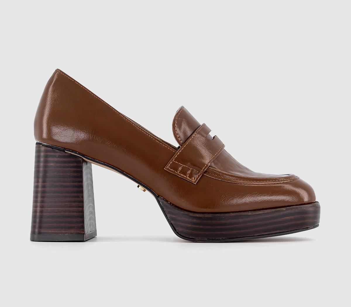 OFFICE Hennie Heeled Loafers Brown Heels