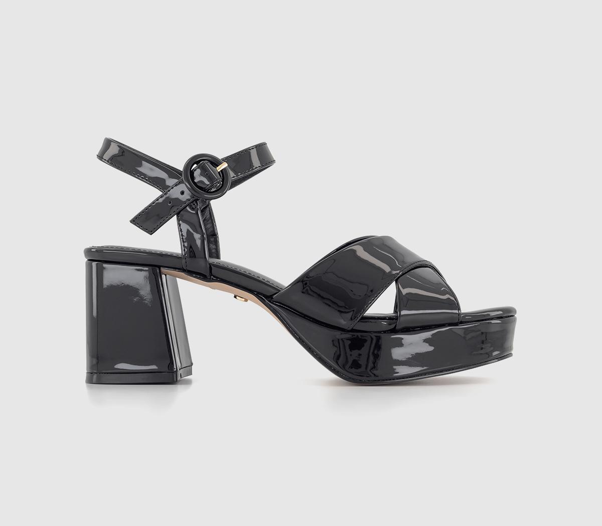 Black patent low heel hot sale sandals