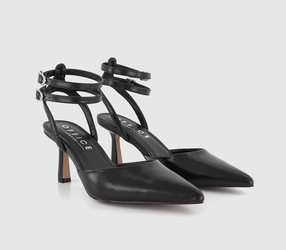 OFFICEMiller Buckle Detail Strappy Court HeelsBlack