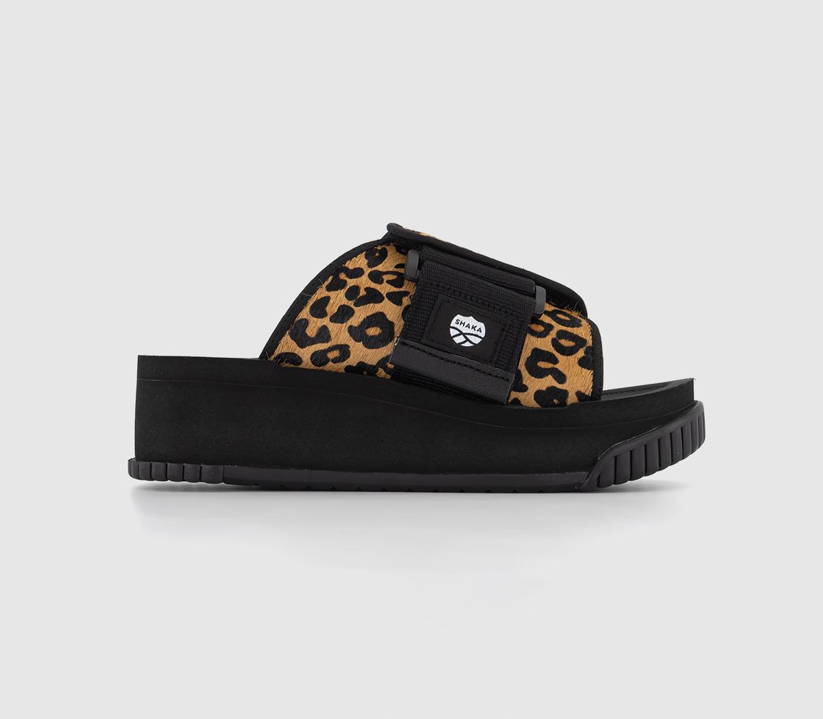 Leopard discount slides shoes