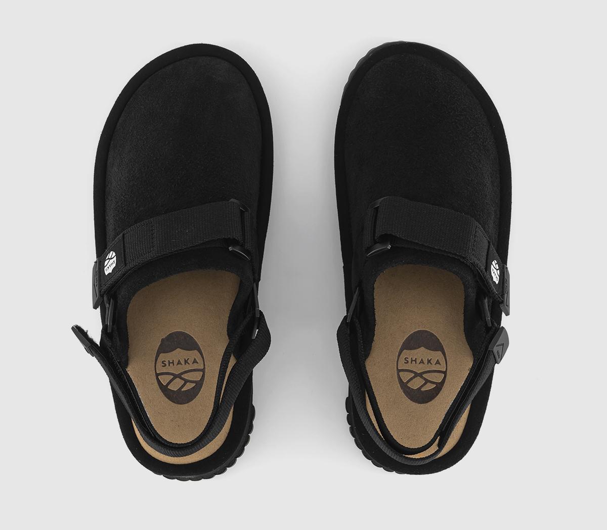 SHAKASnug Hairy Suede ClogsBlack