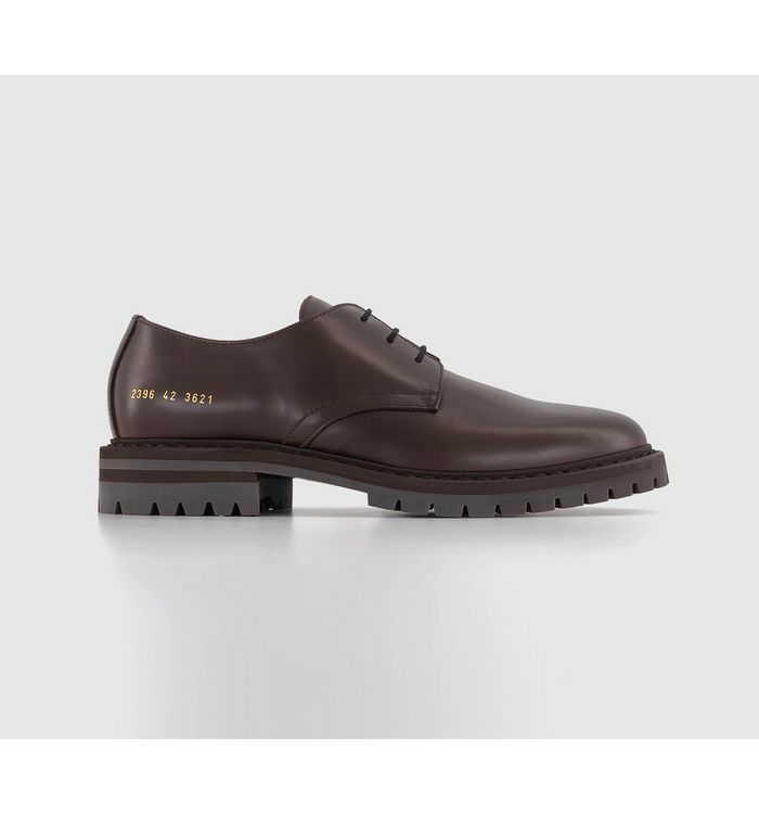 Common Projects Officers Derby Shoes Brown Leather
