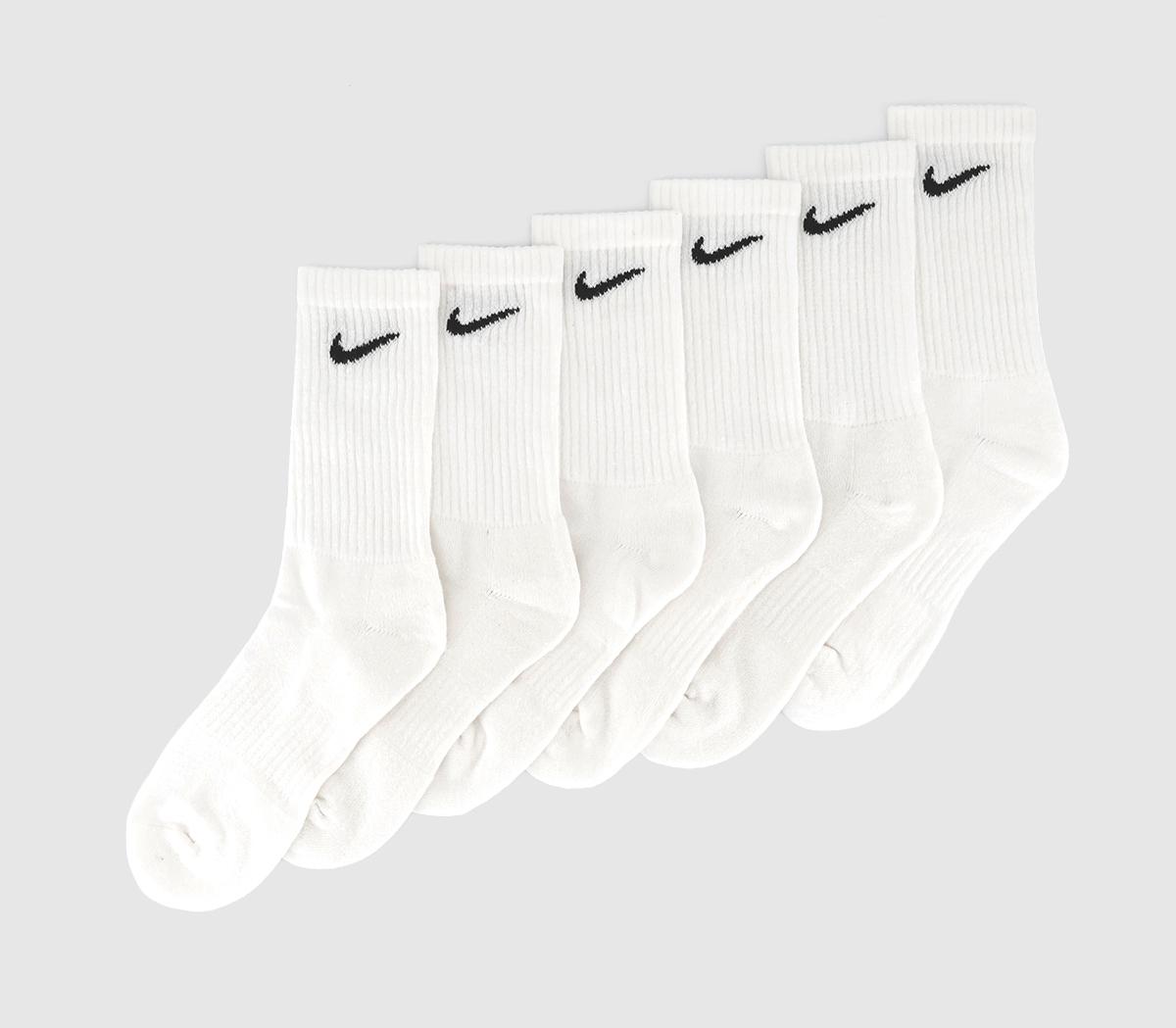 Nike Nike Everyday Cushioned 6 Pack White Black - Socks