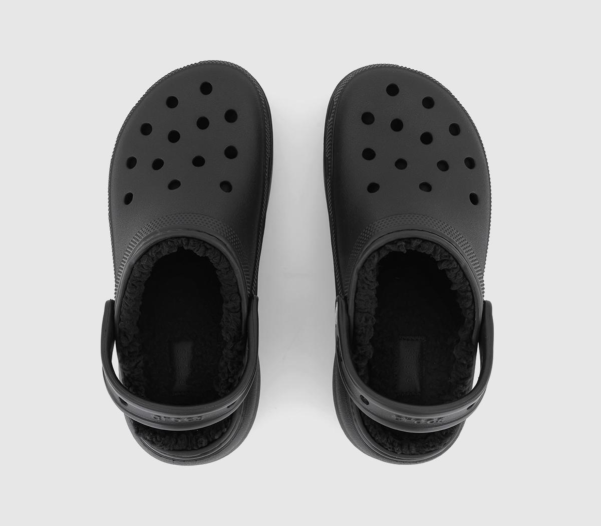 Crocs Classic Platform Lined Clogs Crocs Classic Platform Lined Clogs Black