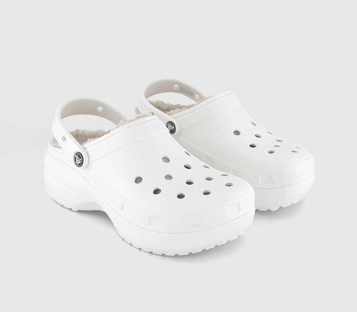 Crocs Classic Platform Lined Clogs White, 6