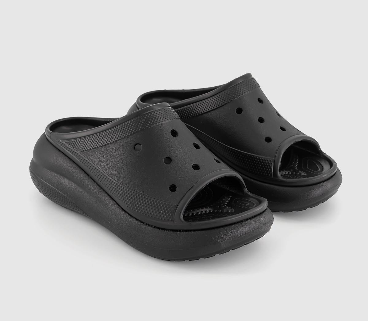 Crocs Classic Crush Slides Black, 8