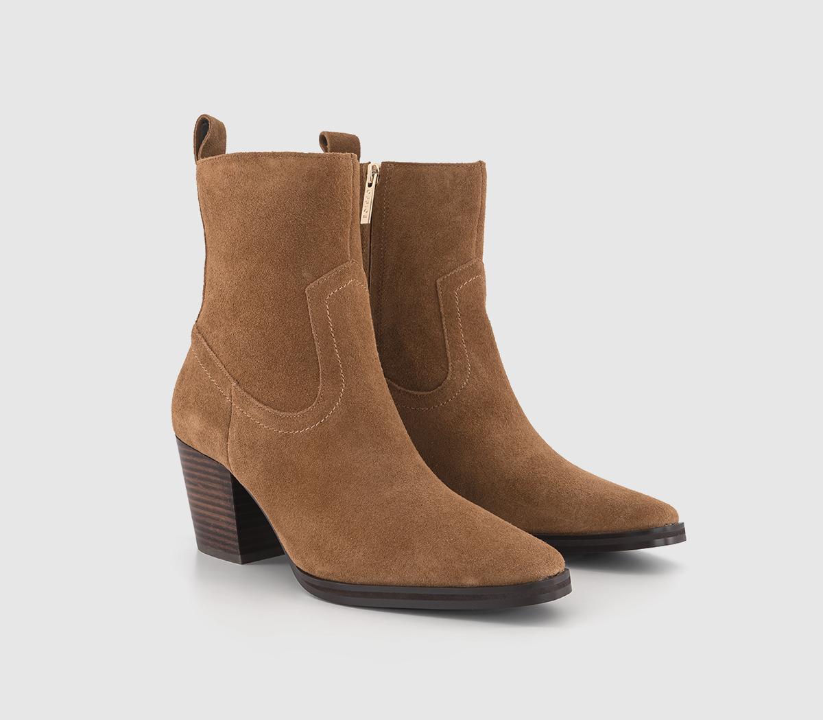 OFFICEAnika Western Ankle BootsTan Suede