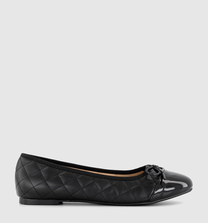 French Sole Amelie Ballet Shoes Black Quilted