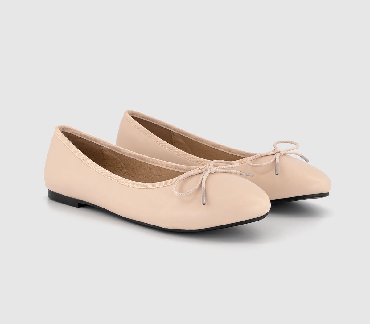 French Sole Womens Amelie Ballet Shoes Beige Leather Natural, 4
