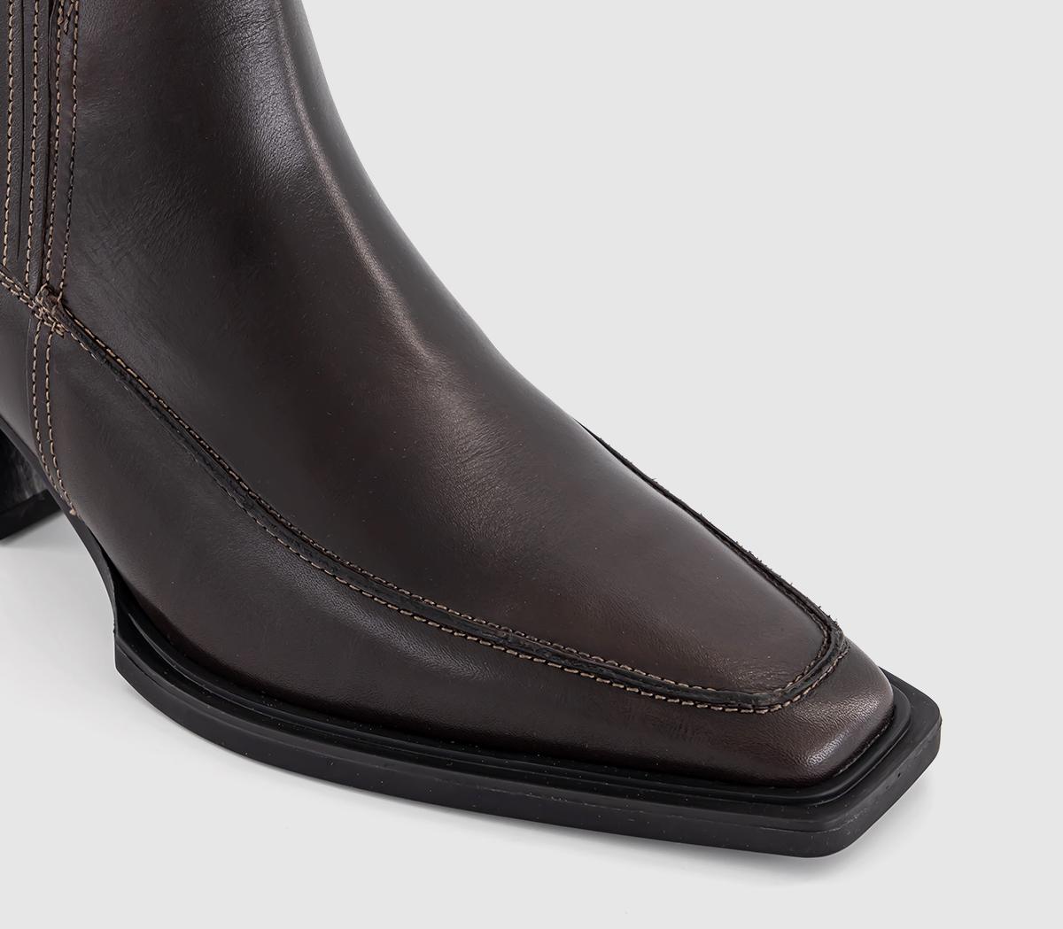 Vagabond ShoemakersAlina Contrast Stitch Western BootsChocolate