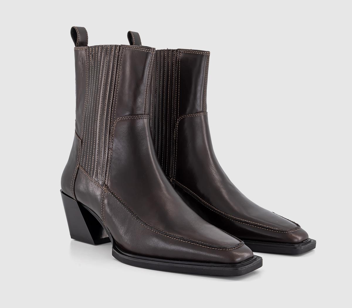 Vagabond ShoemakersAlina Contrast Stitch Western BootsChocolate