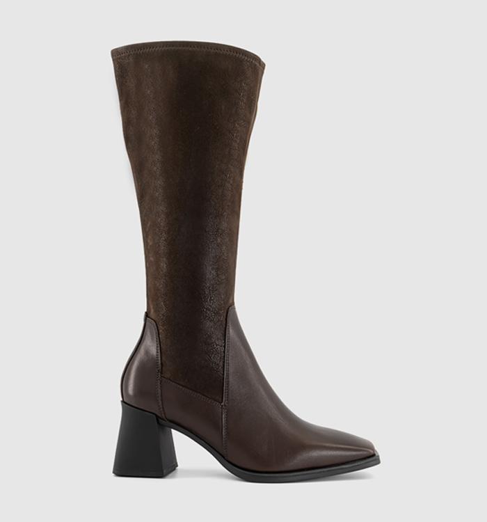Vagabond Shoemakers Hedda Tall Stretch Boots Chocolate Leather