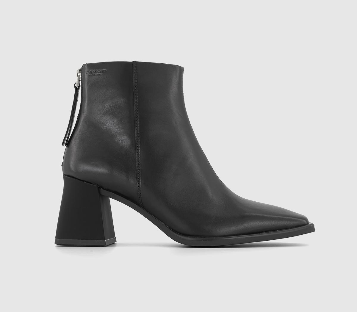 Hedda Zip Ankle Boots Black