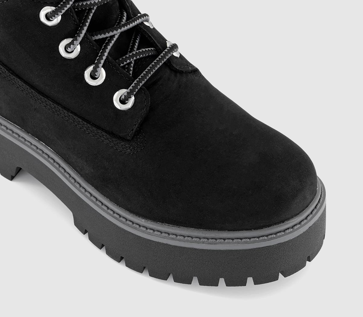 Timberland Stone Street 6 Inch Platform Boots Black Nubuck - Women's ...