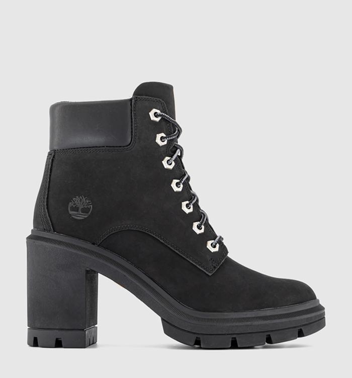 Timberland black cheap heeled boots