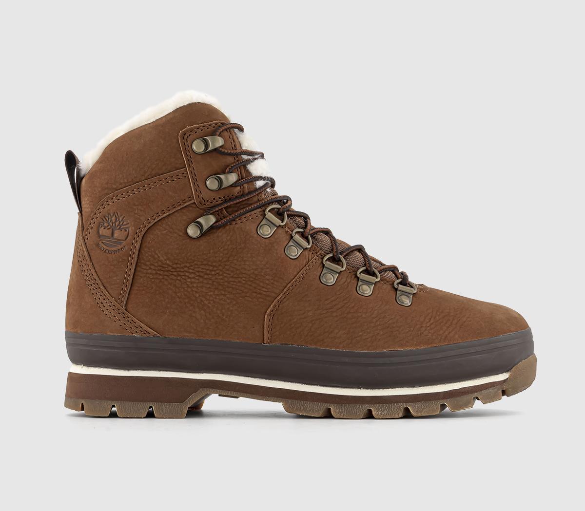 Euro Hiker Warm Lined Boots Rust Brown