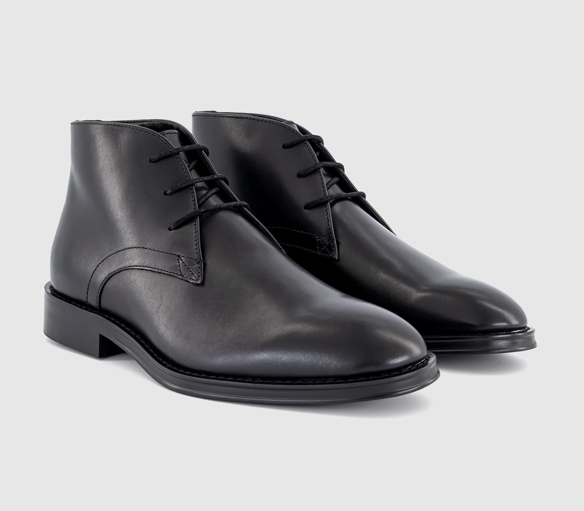 OFFICE Banbury Chukka Boots Black Leather - Men’s Boots