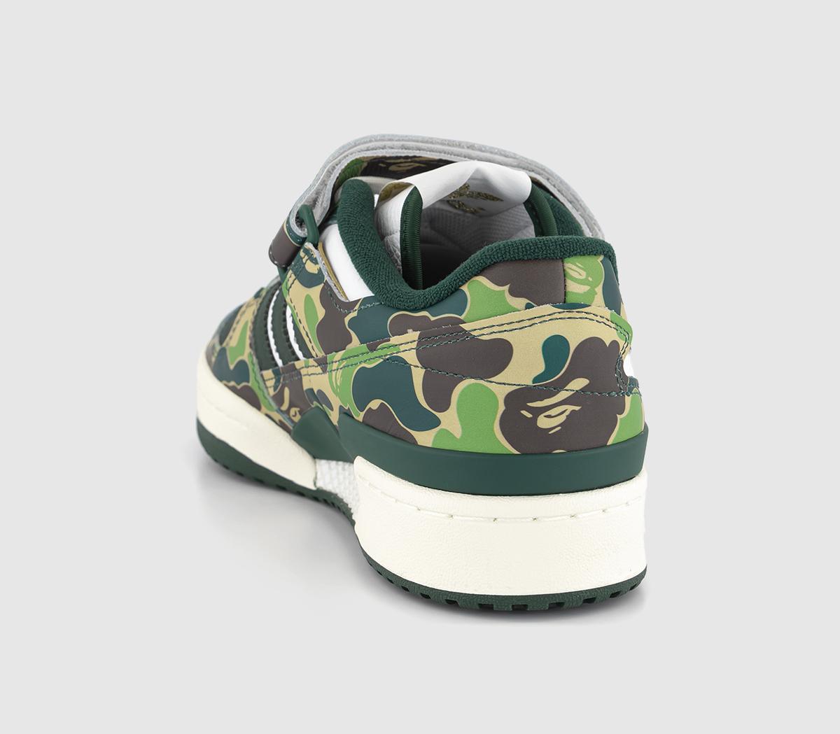 adidas Forum 84 Bape Low Trainers Green Camo - Women's Trainers