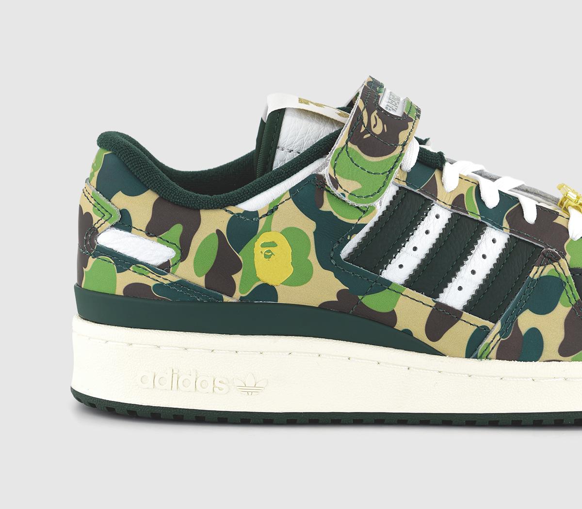adidas Forum 84 Bape Low Trainers Green Camo - Women's Trainers