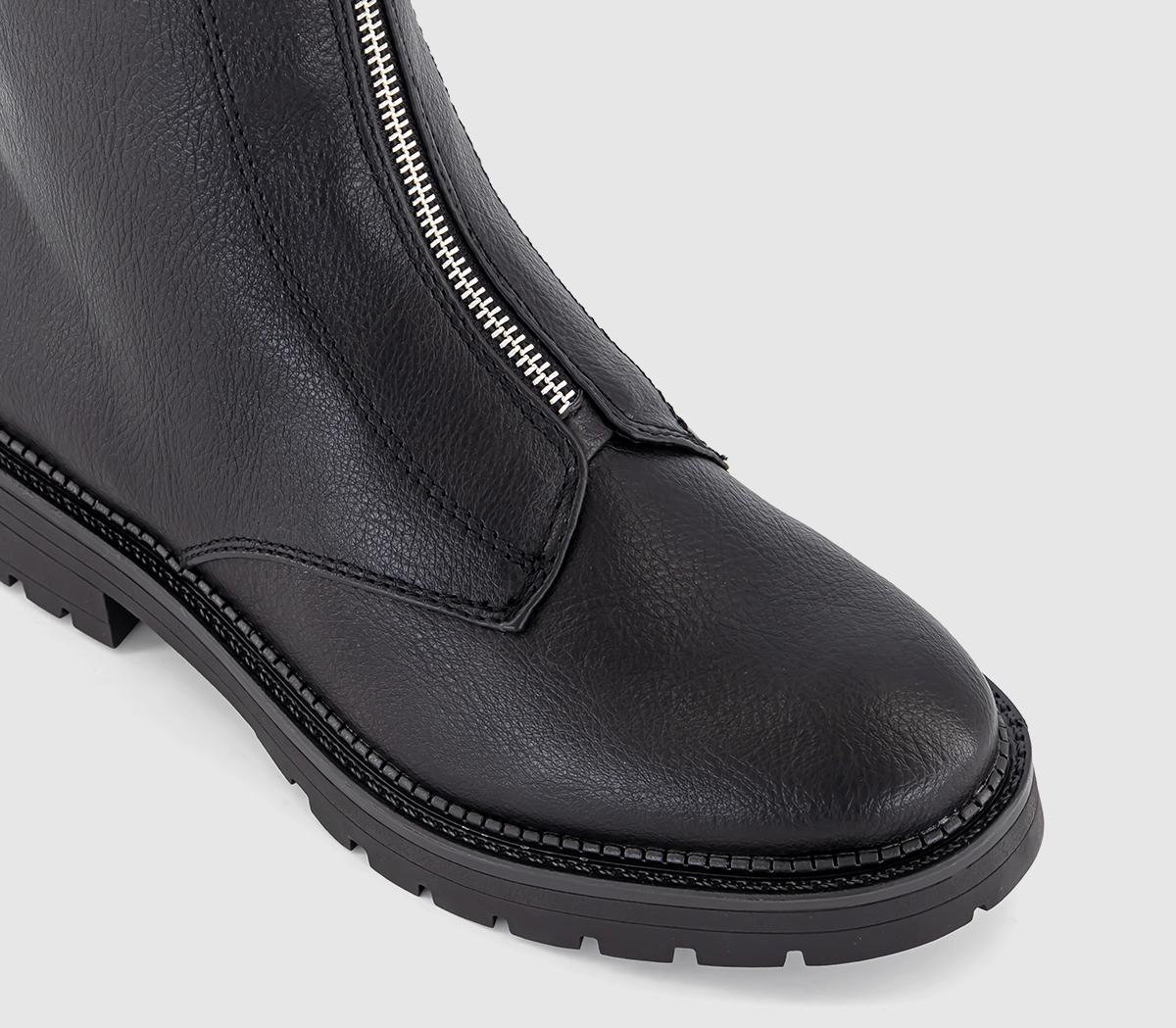 OFFICE Agenda Zip Front Cleated Boots OFFICE Agenda Zip Front Cleated Boots Black